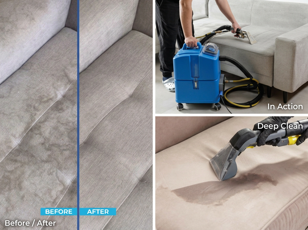Before and after: Couch & Upholstery Cleaning
