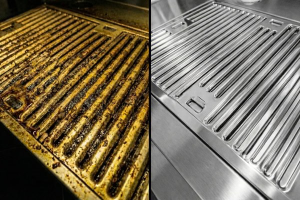 Before and after: Baffle filter deep clean